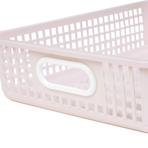 Image of Really Good Stuff Small Desktop Paper Storage Baskets, 14 inch x 10 inch x 3.25 inch | 6-Pack, Boho Group Colors, Mesh Baskets for Classroom or Home, Secure Papers Crease-Free