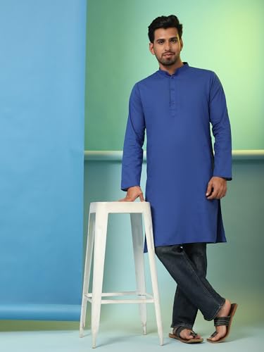 Image of SKAVIJ Mens Cotton Casual Wear Everyday Use Modern Kurta