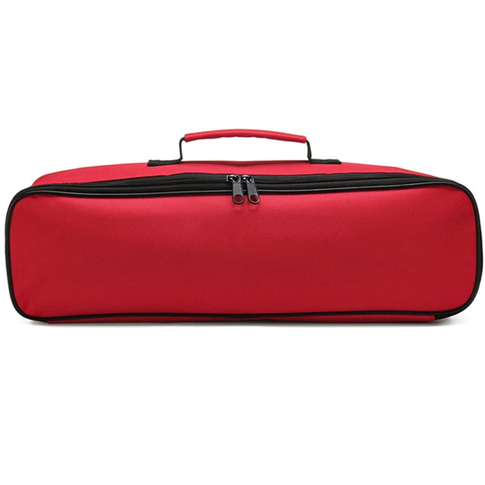 18-Inch Waterproof Tool Bag Oxford Cloth Tool Tote Electrician Storage Bag Parts Bag for Screws Drill Bit Portable Organizer Pouch Case (Color : Red)