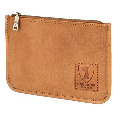 Berliner Bags Vintage Theo Leather Document Wallet Bank Pocket and Travel Organiser for Passport, Tickets, Pens - Brown, Brown M, 2 Sizes, Vintage Cover