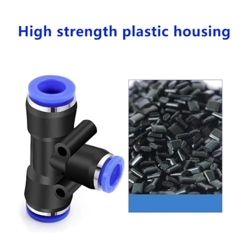 Conectores neumáticos de conexión rápida en T de 14mm de plástico PE 8