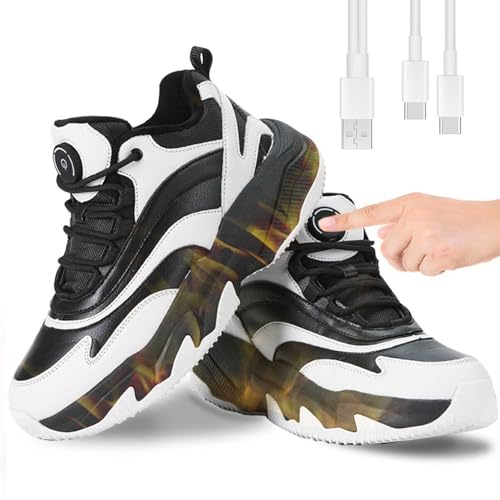 Electric Heated Shoes for Women/Man Rechargeable, 4000 mAh USB Self Heating Shoes, 3 Heating Levels Adjustable Foot Warmer, Winter Electric Shoes for Outdoor Sports Home Office