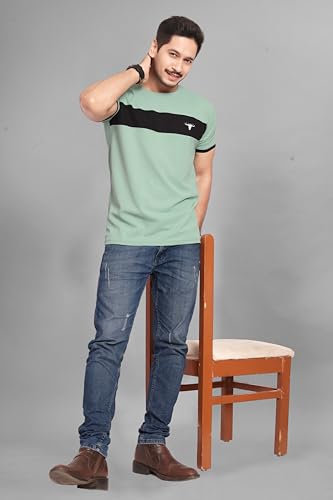 Image of Men's Polister Solid Round Neck Half Sleeve Shirt(D P K P-1284)