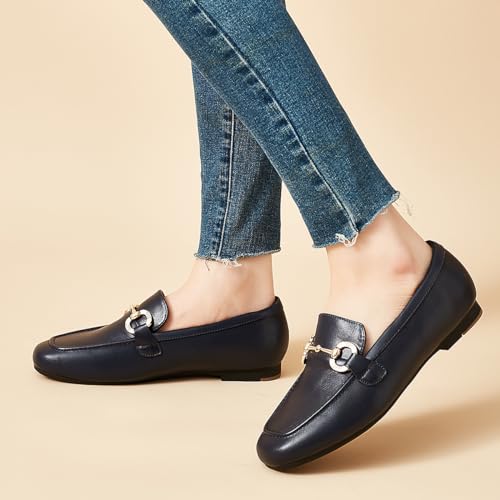 Image of DeYashopin Womens Loafers Shoes Fashion Low Heel Slip on Shoes Comfortable Driving Flats