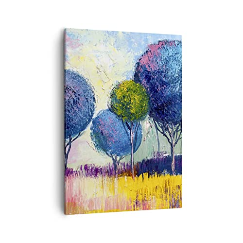 Lienzos decorativos arboles pradera verano Cuadro Sobre Lienzo Moderno Vertical 50x70cm Cuadros Decoracion Salon Dormitorio Cocina Cuadros Pared Imágenes Wall Art Prints Decor Canvas PA50x70 4056
