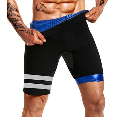 DYUAI Sauna Sweat Shorts for Men Compression Pants Athletic Leggings Workout Sauna suit(WBH7202-01-XL) Cover