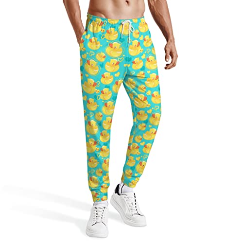 Rashmika Rubber Duck Pants Funny Duck Sweatpants With Pockets Cartoon Joggers Athletic Pants Trouser Yellow Blue L #TOP23