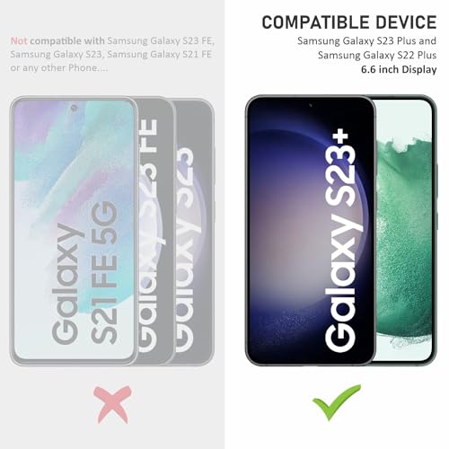 Image of SupCares Tempered Glass for Samsung Galaxy S22 Plus and Galaxy S23 Plus (6.6 Inch) With Installation Kit | Military-Grade Gorilla Screen Protector | Edge to Edge Coverage | Black