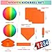 Jenaai 9 Pcs Sports Kickball Set Include 2 Pieces Kickball 5 Pieces Bases Flip Scoreboard and Pump Basketball Football Baseball Tennis Sport(9.5 Inch,Rainbow Color)