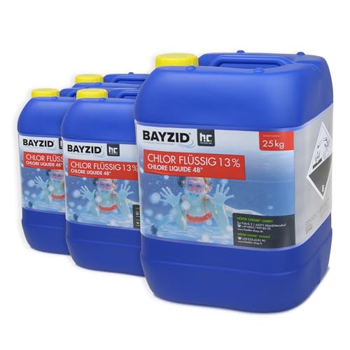 Höfer Chemie Chlor Flüssig 4 x 25 kg - Pool Flüssigchlor mit 13 bis 15% Aktivchlorgehalt zur...