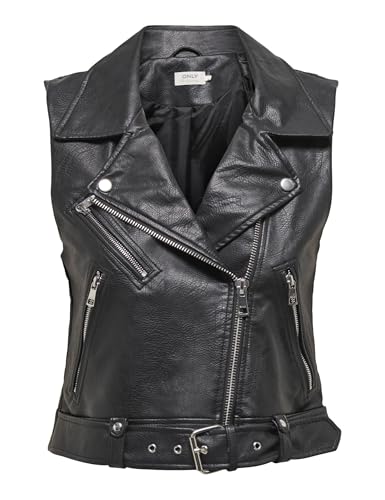 ONLY Onlvera Faux Leather Waistcoat Donna Gilet nero S
