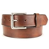 Amish Made Oil Tanned Belt with Scalloped Tabs (40, Brown)