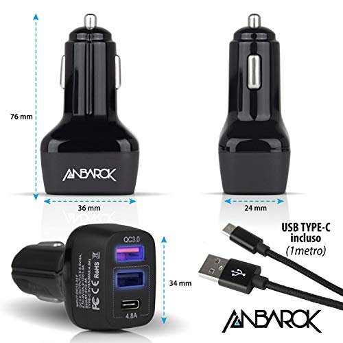 Anbarok Caricabatterie Auto Usb Quick Charge 3.0 e...