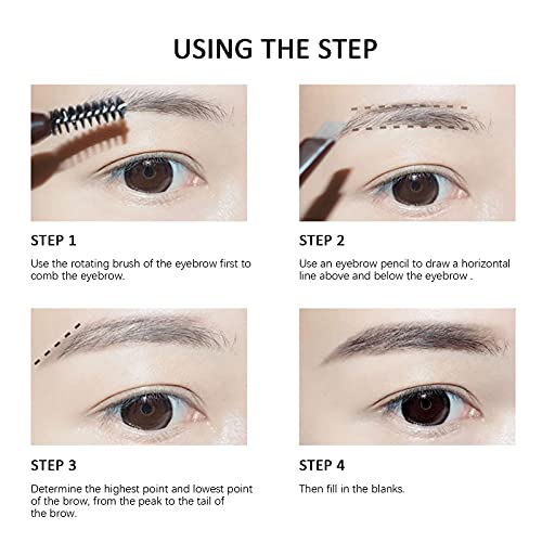 KYDA 3 Pcs Eyebrow Pencil Set, 2 in 1 Eyebrow Pen, Double-end Eyebrow Pencil with Brush and Eyebrow Powder, Waterproof&Longlasting Natural 3D Eyebrow Makeup-Gray