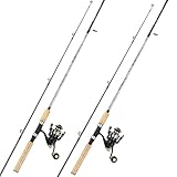 Sougayilang Reel and Fishing Rod Combo, Fiberglass Fishing Pole with Durable P-Cork Rod Handle, Lightweight Graphite Frame- 5'6' with 1000 Reel- 2 Packs