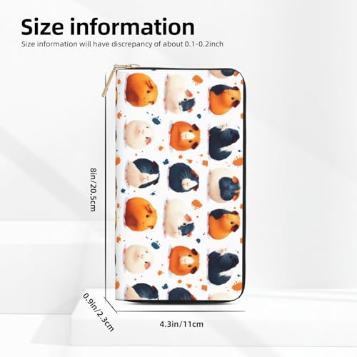 Cute Hamster Print Wallet Women, Leather Bifold Multi Card Wallet, Long Purse Women's Wallets2