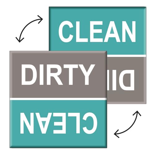Dishwasher Magnet Clean Dirty Sign, Strong Clean and Dirty Magnet for Dishwasher (Turquoise and Gray Design)