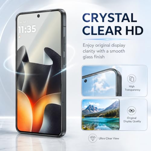 Image of ArmourPro Tempered Glass for Motorola Edge 70 Max - 9H Screen Protector with Black Border, Anti Scratch, Edge-to-Edge Coverage, HD Clarity, Smooth Touch, Case Friendly | Black