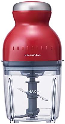 ［日本正規品］recolte レコルト カプセルカッターボンヌ フードプロセッサー みじん切り器 チョッパー 電動 コンパクト 1台7役 氷も砕ける 洗いやすい 刻む 練る 砕く 泡立て カーマインレッド RCP-3(R)