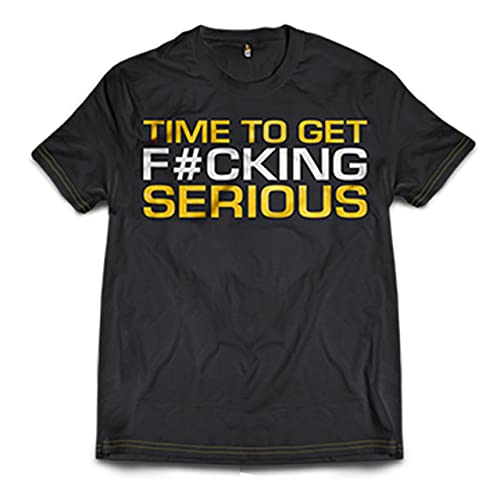 DEDICATED NUTRITION Herren Time to get Serious T-Shirt, schwarz/gelb, M Cover