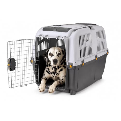 Trixie Cage de Transport Skudo Chien/Chat en Plastique Rigide pour Voyage en Avion ou Voiture M/L Taupe/BIS 1 Unité