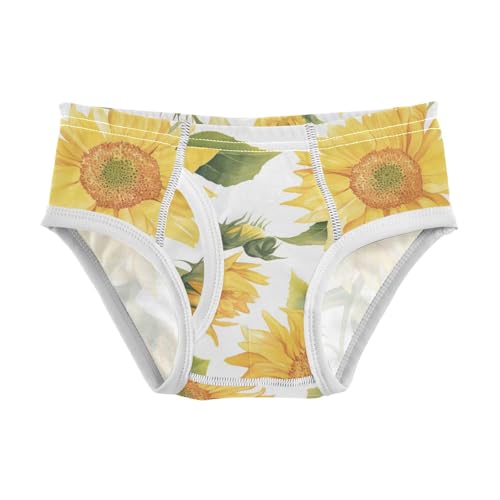 KLL Sunflower Pattern Toddler Boys Comfort Briefs Breathable Children Panties