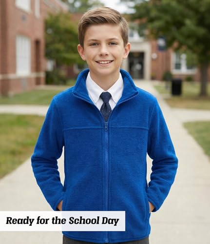 Image of Spring&Gege Youth Solid Full-Zip Polar Fleece Jacket for Children