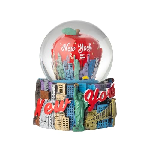 Artisan Owl New York City Schneekugel mit großem Apfel, Kunstharz und...