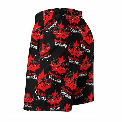 Canadian Canada Hockey Men's Board Shorts with Mesh Liner Quick Dry Swim Trunks Casual Beach Short Pants4