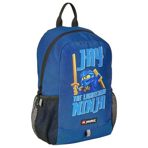 SKANDO BAGS LEGO® - Jungen Rucksack - NINJAGO® Jay - Praktische Netzseitentaschen - Verstellbare Schulterriemen - Mit Reflektoren für Sichtbarkeit - Perfekt für Schule und Ausflüge