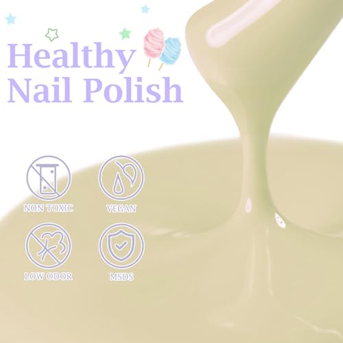 DMQ Pastel Nail Polish Kit, 4Pcs Spring Summer Nail Varnish Set, Candy Macaroon Unicorn Nail Gel Polish, Pink Yellow Blue Purple Quick Dry Nail Gel Nail Paint for DIY Nail Art at Home - No Need Cure - Image 6