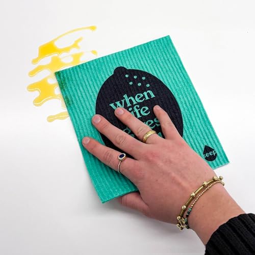 SEEP Swedish Kitchen Cloths For Cleaning - Reusable Sponge Dishcloth Ultra Absorbent - Eco-Friendly Biodegradable Compostable Cellulose Sponges (1 Pack - 4 Cloths) - Image 6