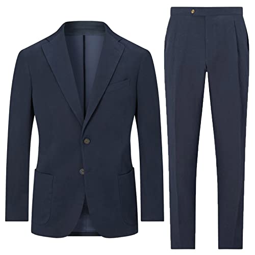 Men's Linen Two Pieces Tuxedo for Party Daily Homecoming,Two Buttons Notch Lapel Suit