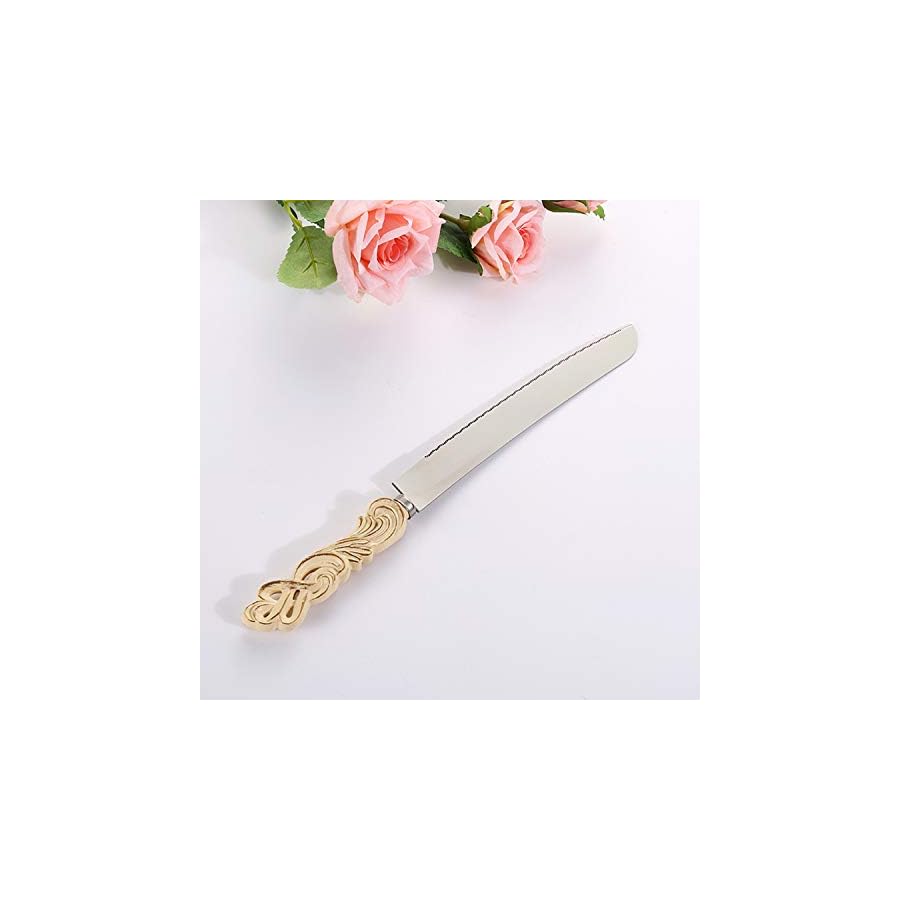 TANG SONG Vintage Style Wedding Cake Knife and Serving Set Wedding Cake Knife (Set of 2)