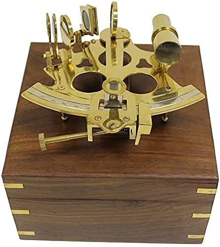 Image of Brass Sextant 7 inch Beach Home Decorating Antique Brass Sextant Nautical Theme Astrolabe Vintage Functional Original Antique A Great of Art of Metal, Best for Gift