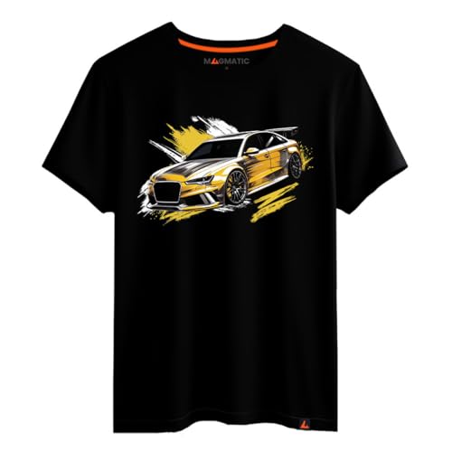 Magmatic - Camiseta RS6 Coche Deportivo para Hombre Unisex Niño, Colección Splash Car Camiseta Negra Premium 100% Algodón, Regalo Coche Deportivo, Apasionado del automóvil, fanático del Coche