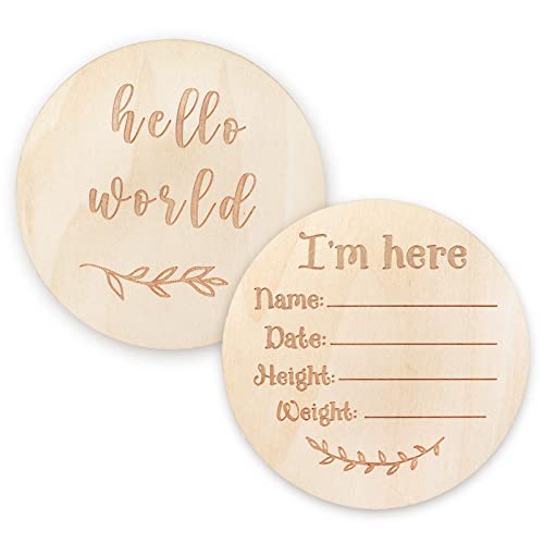 Newborn Baby Announcement Sign 4 inches, Gender-Neutral Hello Wor...