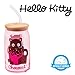 Silver Buffalo Sanrio Hello Kitty & Friends Chococat Chocolate Pink Glass Jar Tumbler with Bamboo Lid and Glass Straw, 16 Ounces