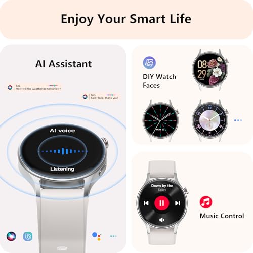 Image of aeac Smart Watch for Women, AMOLED Ultra-Clear Screen Activity Trackers with Heart Rate /Sleep /SpO2 Monitor, Smartwatch for iPhone /Samsung /Android, 110+ Sport Modes (Grey, S /M /L, Grey)