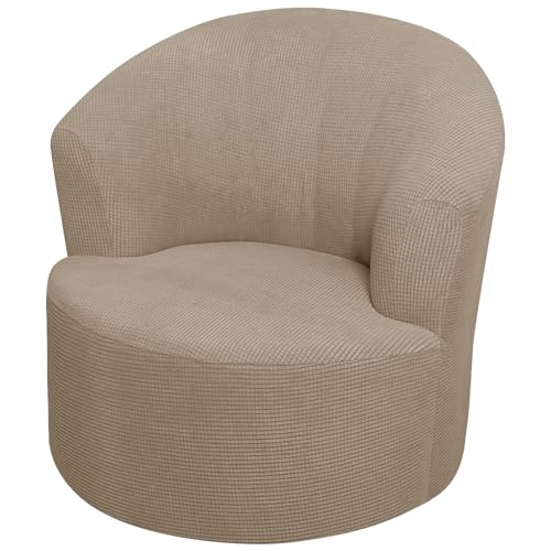 SZJIAHTM Round Club Swivel Barrel Chair Cover Modern Accent Round Club Armchair Slipcover Soft Stretch Chair Covers for Living Room