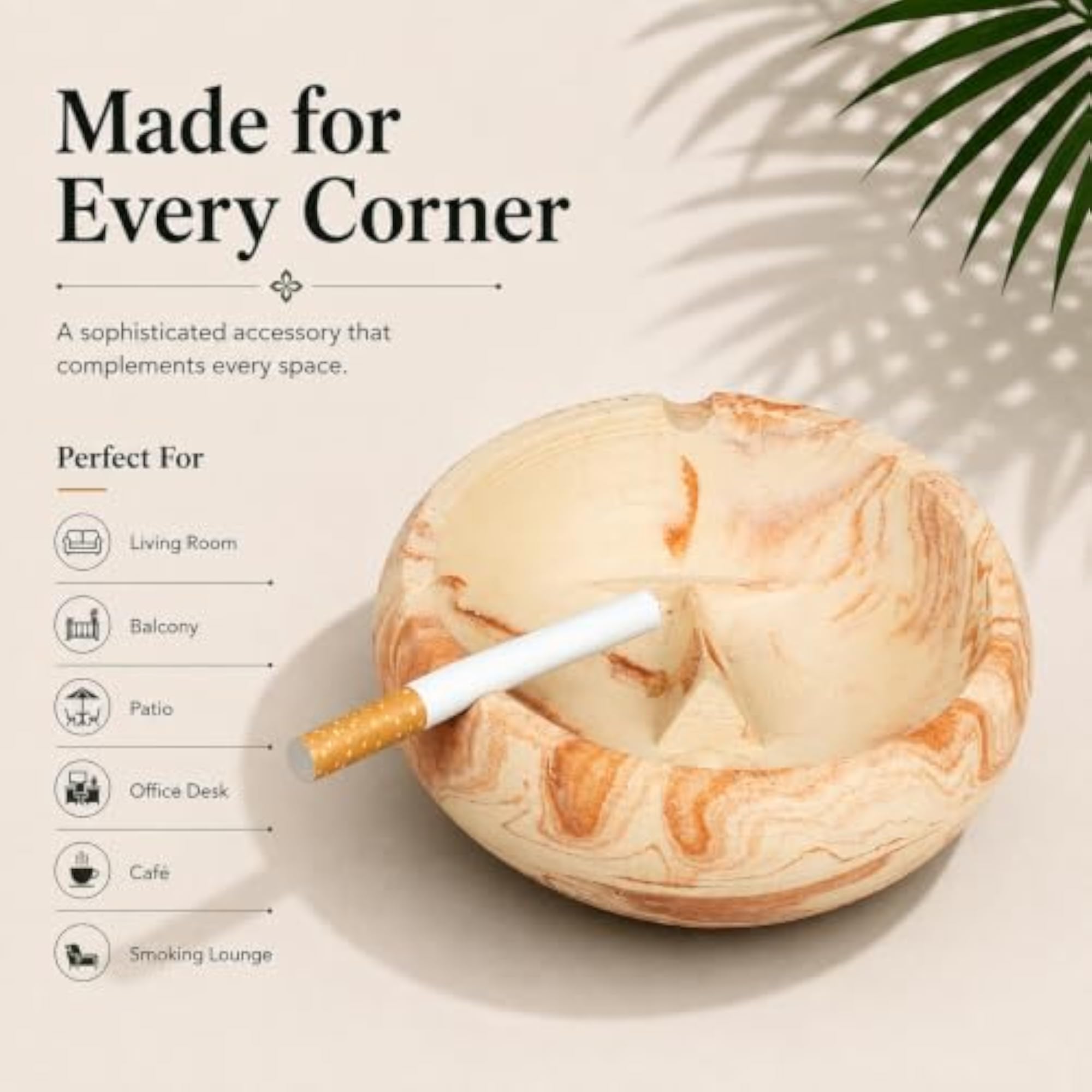 Classy CigGrin Ashtray, Elegant Design