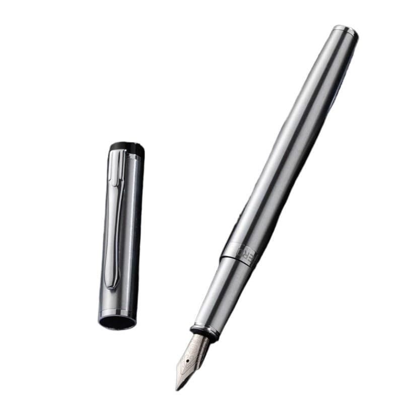 Stylo plume en métal noir titane pointe extra fine pour calligraphie et écriture cursive