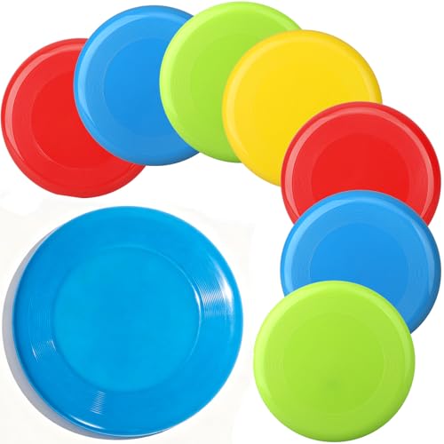 Sand Beach Toys Jumbo 8 Flying Disc Toys For Kids Adults Sport Yard Disc Toy For Outdoor Beach Accessories Backyard Lawn Park Flying Ring Gift Set Boys Girls Holiday Stocking Stuffer(8 PACK)
