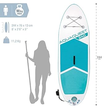 Intex Aquaquest SUP 240 Inflatable Paddle Board, 244 cm