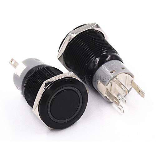 Commutateur bouton poussoir 19mm en métal avec anneau LED blanc