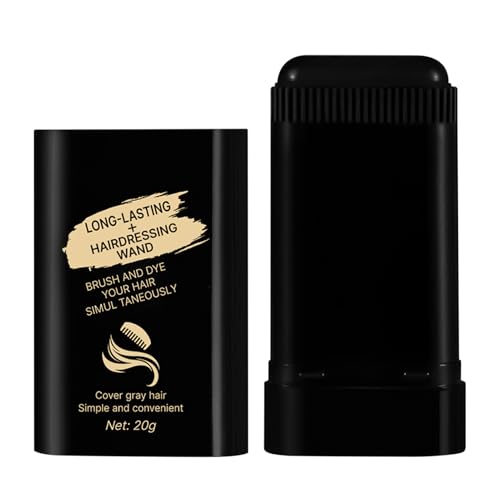 Barra de tinte instantánea 2 en 1 con peine de retoque integrado, barra de tinte para el cabello resistente al agua y al sudor, práctico peine para cabello gris (negro/marrón1, 20 g)