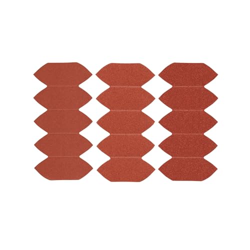 STANLEY Lijas para lijadoras mouse, Punta de Detalles, Grano Surtido (5x G120, 5x G180, 5x G240), Compatible con BLACK+DECKER, Autoadherentes, STA32477-XJ