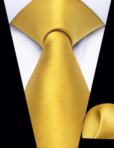 Image of YourTies Zipper Tie for Men Adjustable Pre-tied Satin Neckties and Pocket Square Set Solid Color Business Formal Wedding