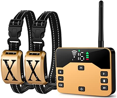 BHCEY 2023 Wireless Dog Fence, Electric Wireless Fence Training Collar with Remote 2-in-1, Pet Containment Fence System, Rechargeable Safe Dog Boundary, Adjustable Collar for Small Medium Large Dogs