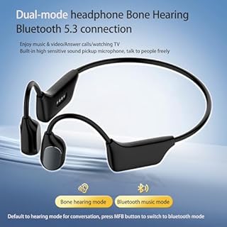 FANSAISI Bone Conduction Hearing Headsets, Wireless Open Ear Earphones with HD Sound Pickup Microphone for Conversations Lightweight All Day Wear